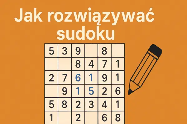 Jak rozwiązywać sudoku? Plansza z cyframi i ołówkiem, gotowa do nauki zasad.